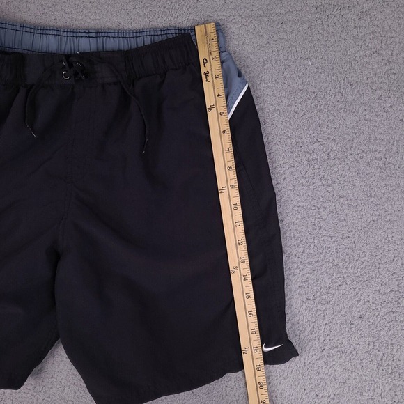 Nike Swim Trunks Mens Large Black Board Shorts Drawstring Surfing Swimwear - Picture 13 of 13